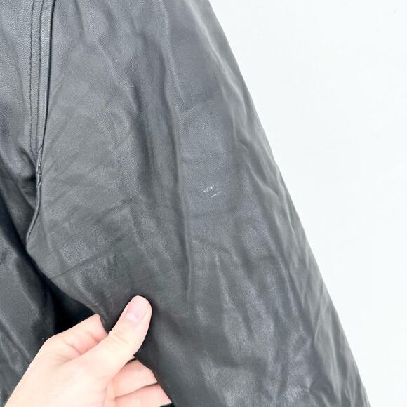 ANDREW MARC Jacket Women Size Large Leather Full Zip Black Fabian Biker Grunge - Picture 7 of 8